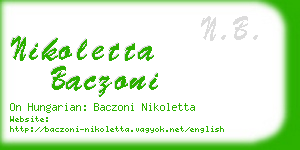 nikoletta baczoni business card